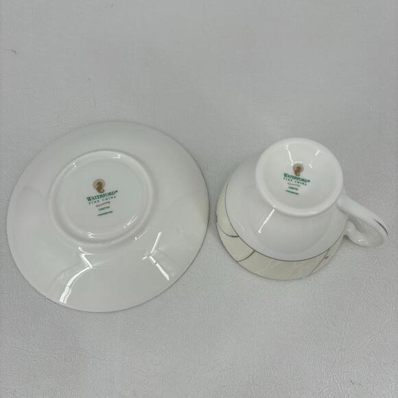 Waterford Fine China Lisette Footed Cup and Saucer Replacement Set Coffee Tea - Picture 6 of 10